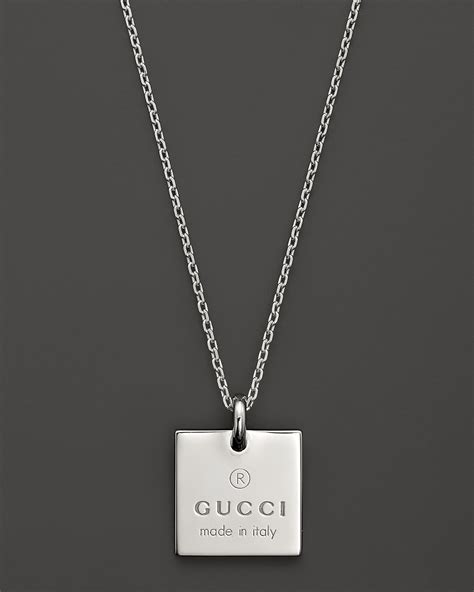 gucci square necklace free shipping|Gucci silver bar necklace.